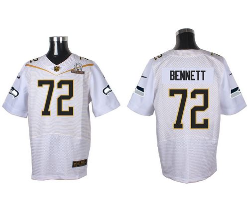 Nike Seahawks #72 Michael Bennett White 2016 Pro Bowl Men's Stitched NFL Elite Jersey